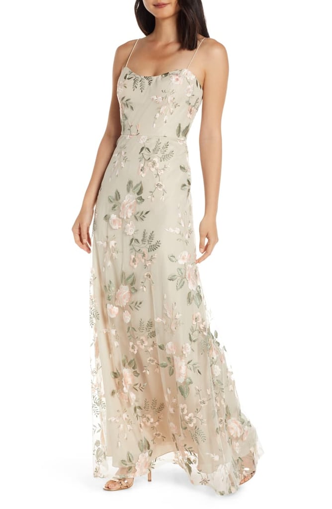 Jenny Yoo Drew Floral Embroidered Tulle Evening Dress
