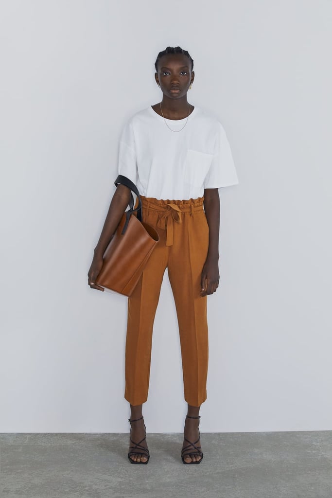 Zara Belted Paper Bag Pants