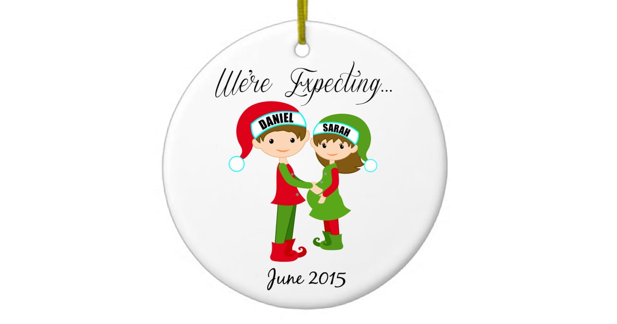 family ornament with new baby