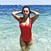 Selena Gomez in Red One-Piece Swimsuit