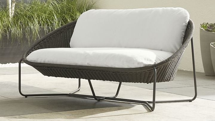 Crate & Barrel Morocco Charcoal Oval Loveseat with Cushion ($1,149)