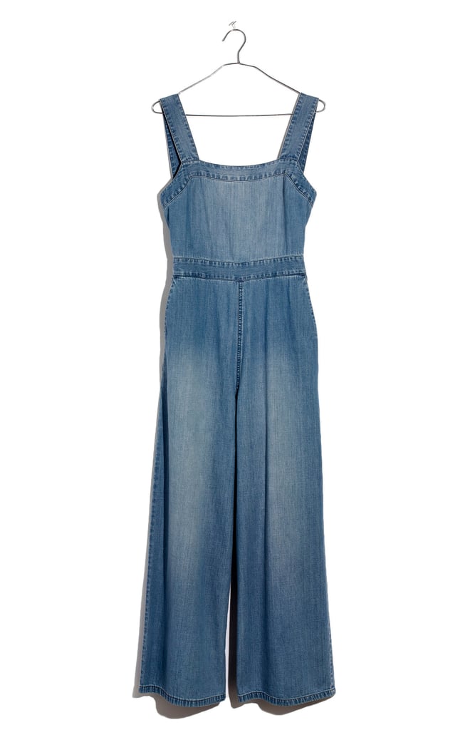 Madewell Apron Bow-Back Denim Jumpsuit