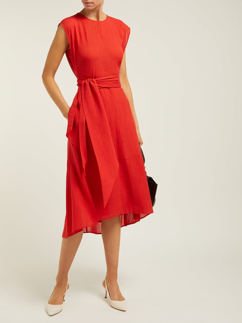 Cefinn Freya Tie-Waist Voile Midi Dress