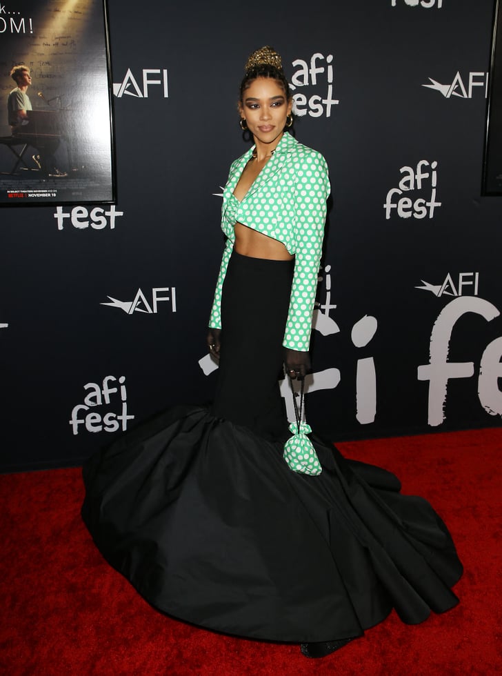 Alexandra Shipp Wears Christian Siriano Polka Dots and Skirt