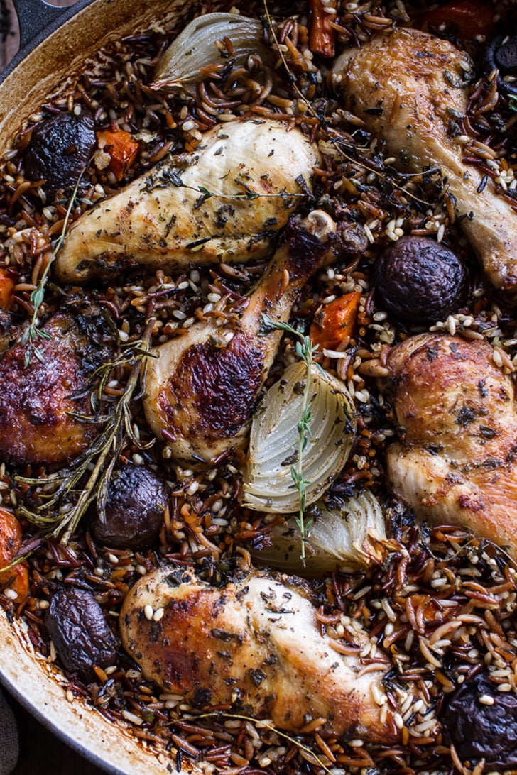Herb-Roasted Chicken With Toasted Rice Pilaf