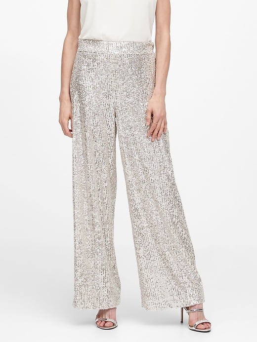 High-Rise Wide-Leg Sequin Pant | The Best Things on Sale at Banana ...