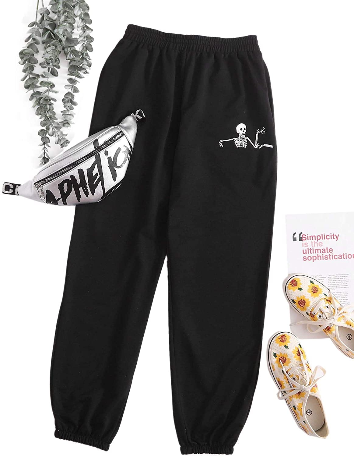 Romwe Skull Print Sweatpants From Spooky Sweatshirts to Haunted