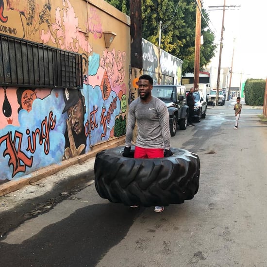 Kevin Hart Carrying Tire Workout Instagram January 2018