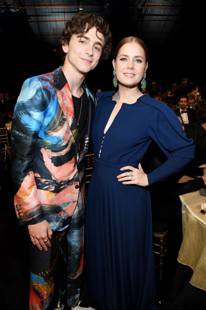 Pictured: Timothée Chalamet and Amy Adams