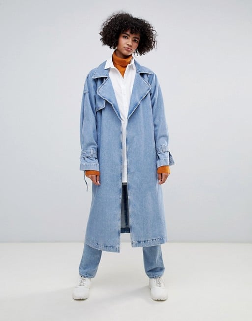 ASOS Weekday Limited Collection Denim Oversized Trench Coat