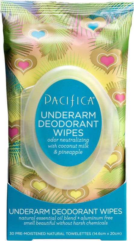 A great staple to have in your gym bag or travel suitcase.
Pacifica Coconut Milk & Pineapple Deodorant Wipes ($9)