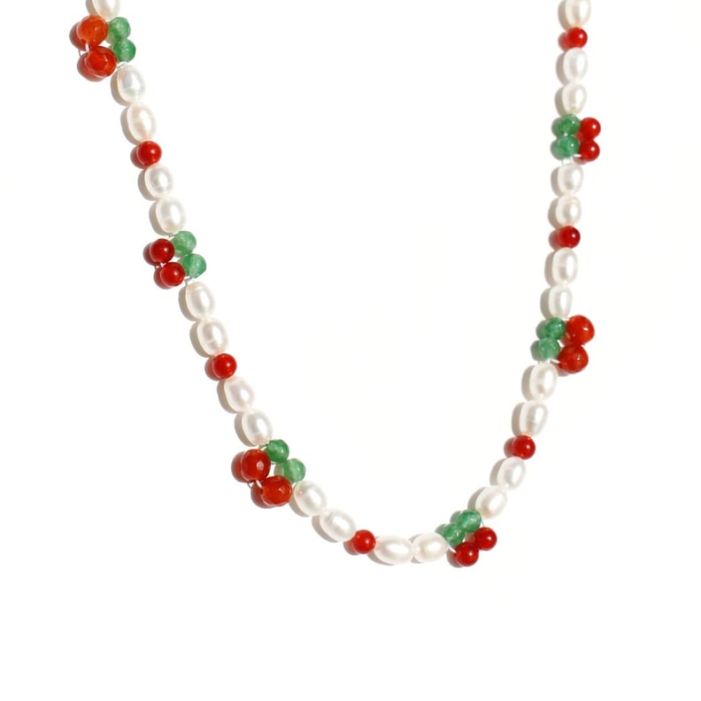 I'MMANY London Cherry Pie Gemstone and Freshwater Pearl Necklace