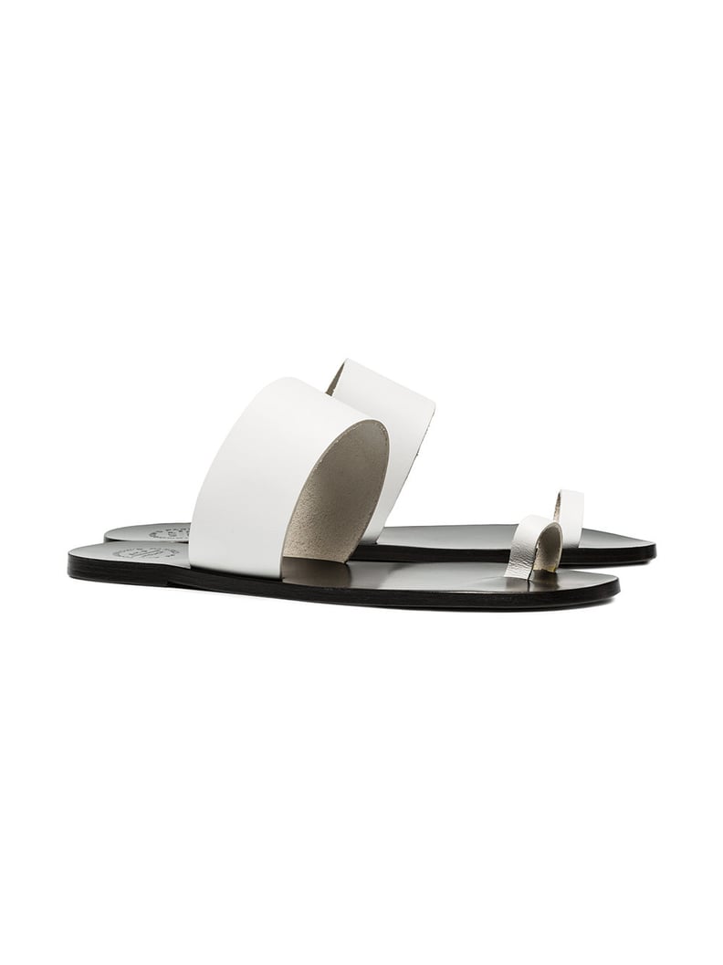 ATP Atelier White Astrid Leather Flat Sandals