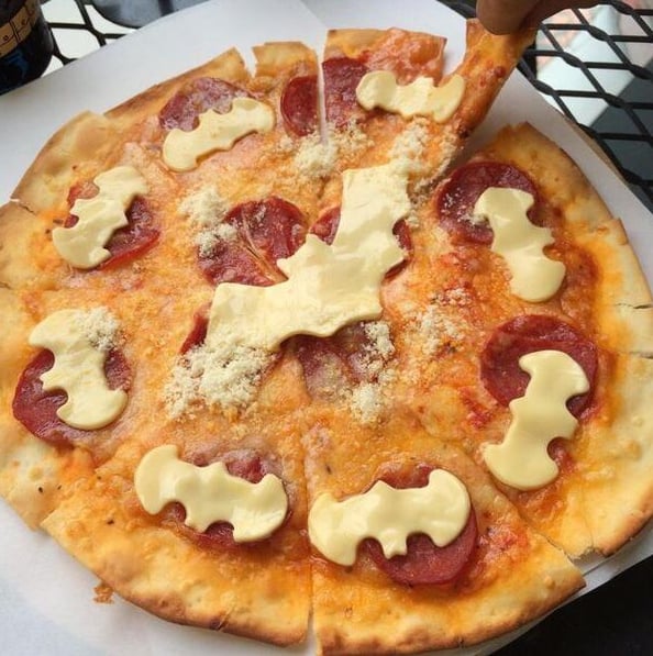 Batman pizza | This Superhero Cafe Is 100% Real and Perfect | POPSUGAR Tech  Photo 5