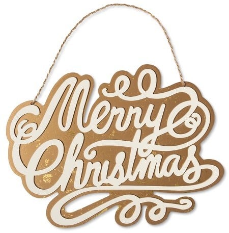 "Merry Christmas" Hanging Wooden Sign