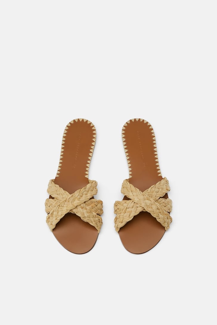Natural Raffia Flat  Sandals  Best Zara  Sandals  POPSUGAR 