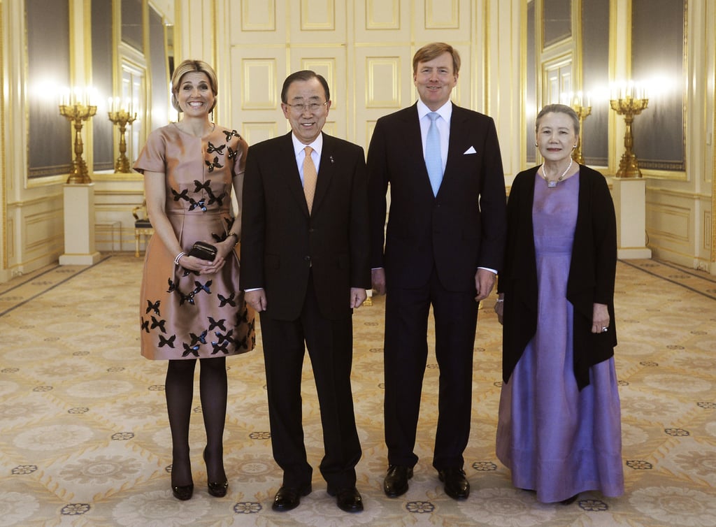 Queen Máxima and King Willem-Alexander with the UN Secretary General Ban Ki-Moon and his wife.