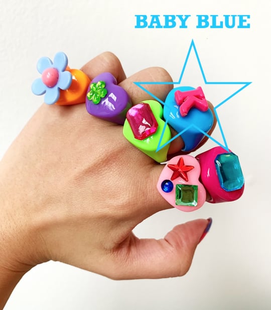 BonBonWhims Baby Blue Rainbow Lucky Ring