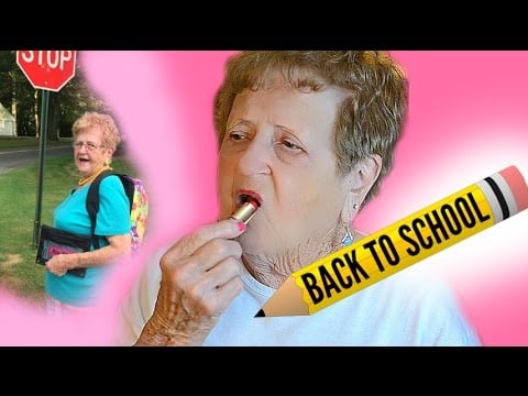 GRANDMA'S FIRST DAY OF SCHOOL MAKEUP TUTORIAL & OOTD