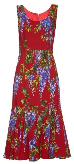 Dolce & Gabbana Wisteria-print fluted crepe dress ($2,823)