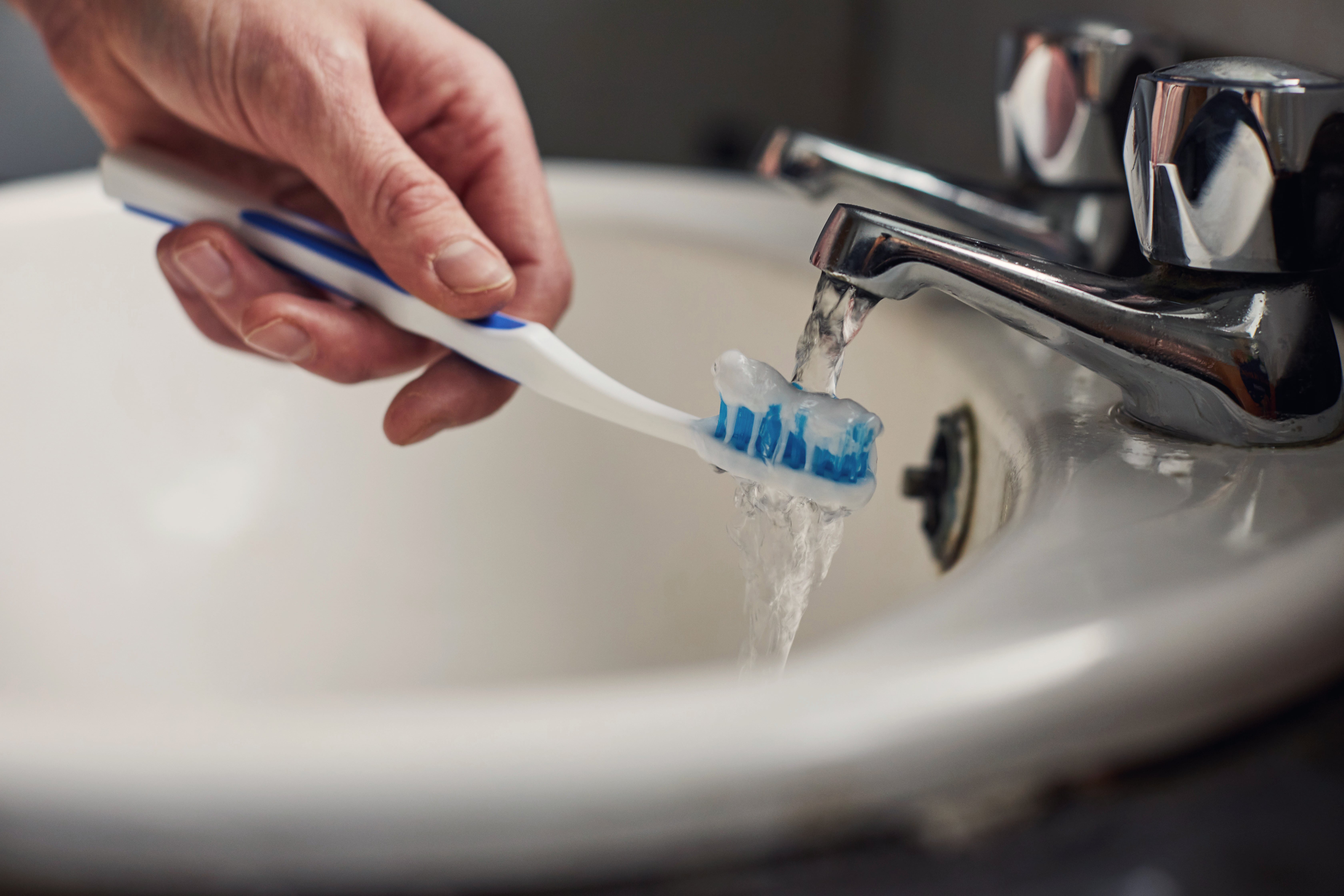brushing your teeth with water