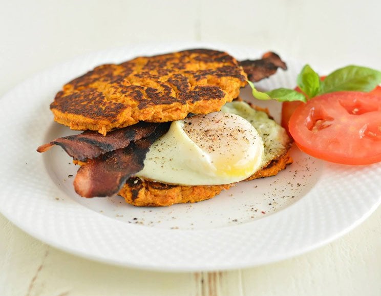 Bacon, Egg, and Sweet Potato Breakfast Sandwich