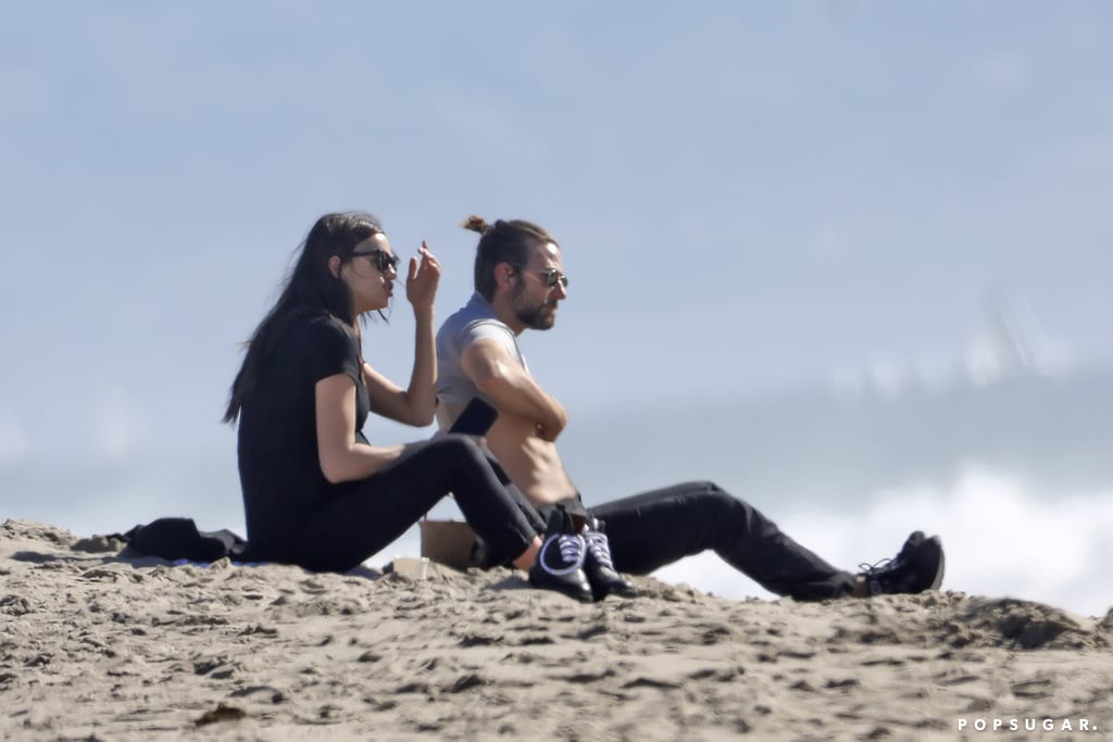 Irina Shayk and Bradley Cooper at the Beach in LA Feb. 2017
