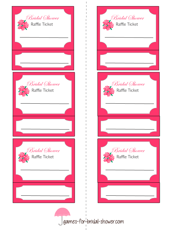 Raffle Tickets Free Bridal Shower Printables POPSUGAR Smart Living
