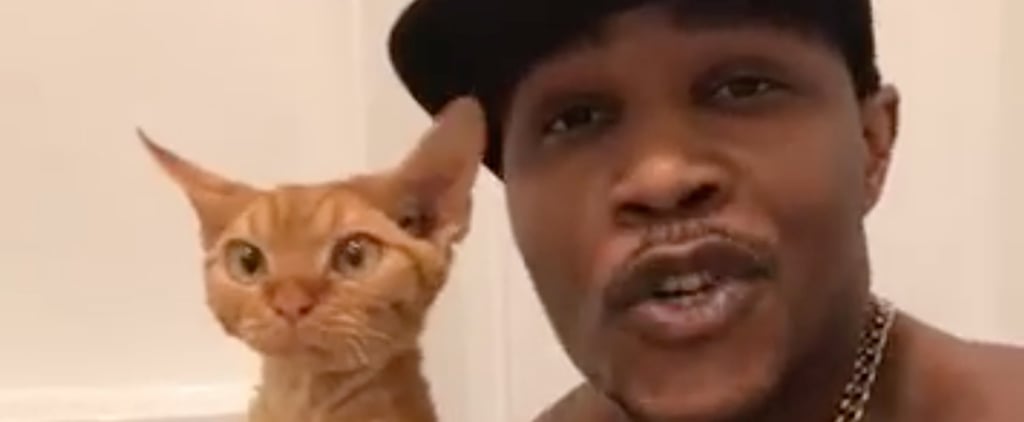 Hot Cat Dad Rapping in the Bathtub