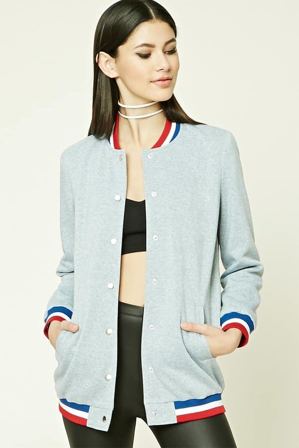 Forever 21 Longline Varsity Jacket