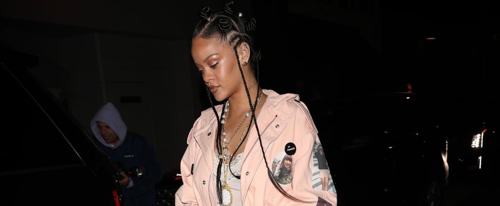 Rihanna's Feminine Pink Outfit Has All the Frills — Including A$AP Rocky's Necklace