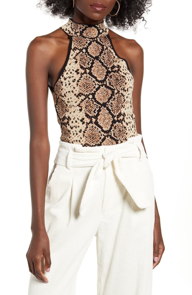 J.O.A. Snakeskin Jacquard Sleeveless 