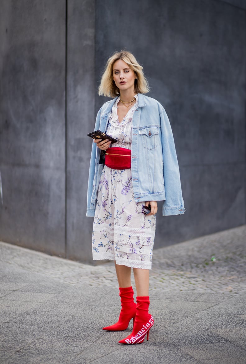 Instead of Belting Your Lightweight Dress, Add a Chunky Fanny Pack and Matching Booties