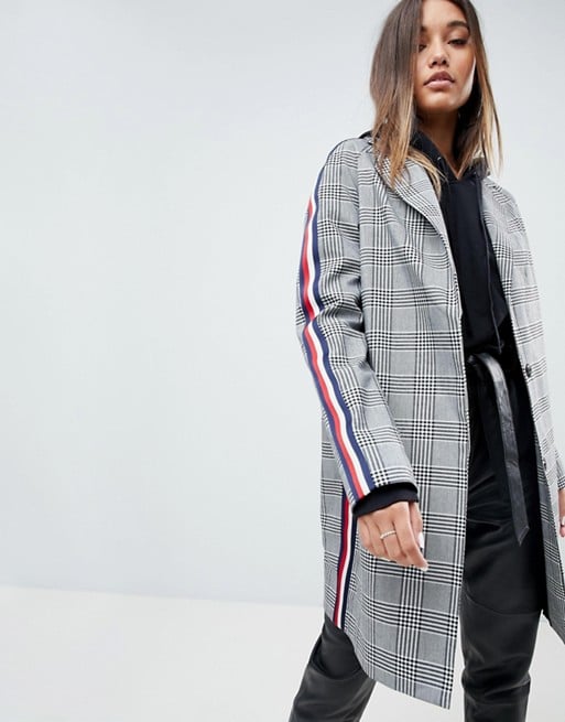 ASOS Slim Coat in Mono Check With Sports Trim