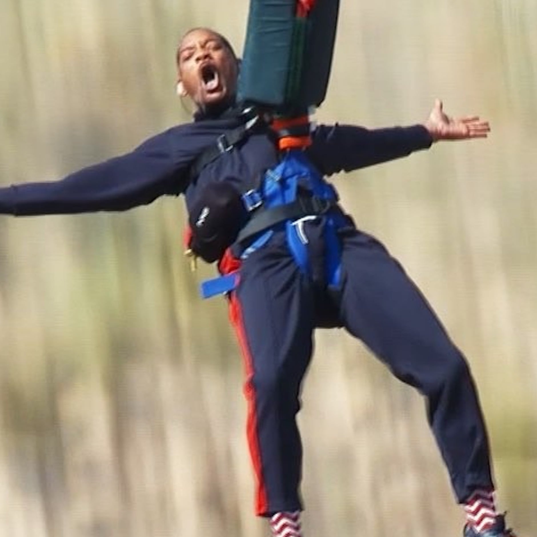 Will Smith Bungee Jumping For His 50th Birthday | POPSUGAR Celebrity