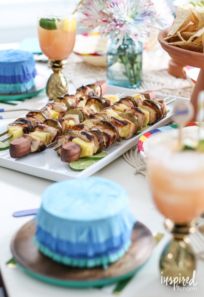 Tequila Lime Grilled Chicken Kebabs
