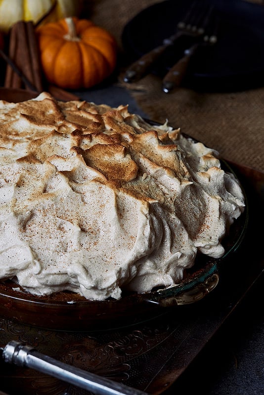Pumpkin Pie with Cinnamon Vanilla Meringue