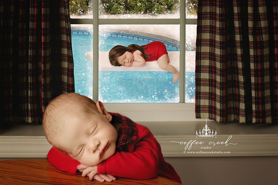 Christmas Vacation and A Christmas Story Newborn Photo Shoot