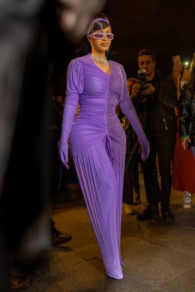 Cardi B at Paris Fashion Week in October 2021 Pantone Announced Very