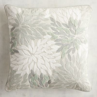 Embroidered & Beaded Sea Coral Pillow