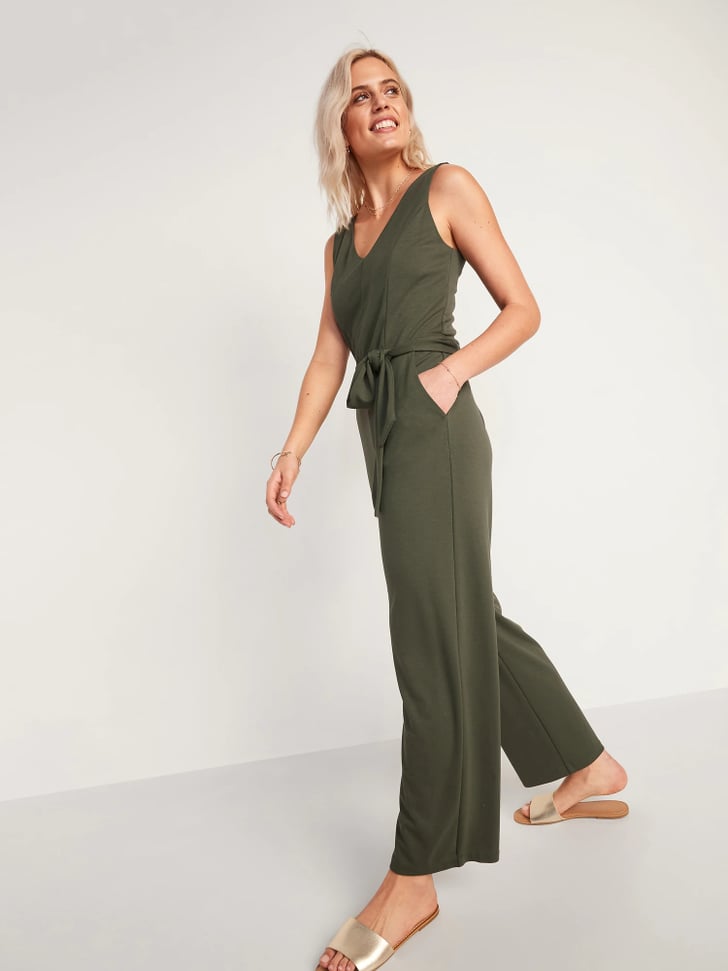 Old Navy Sleeveless Ponte Knit Tie Belt Jumpsuit Best Jumpsuits And Rompers From Old Navy