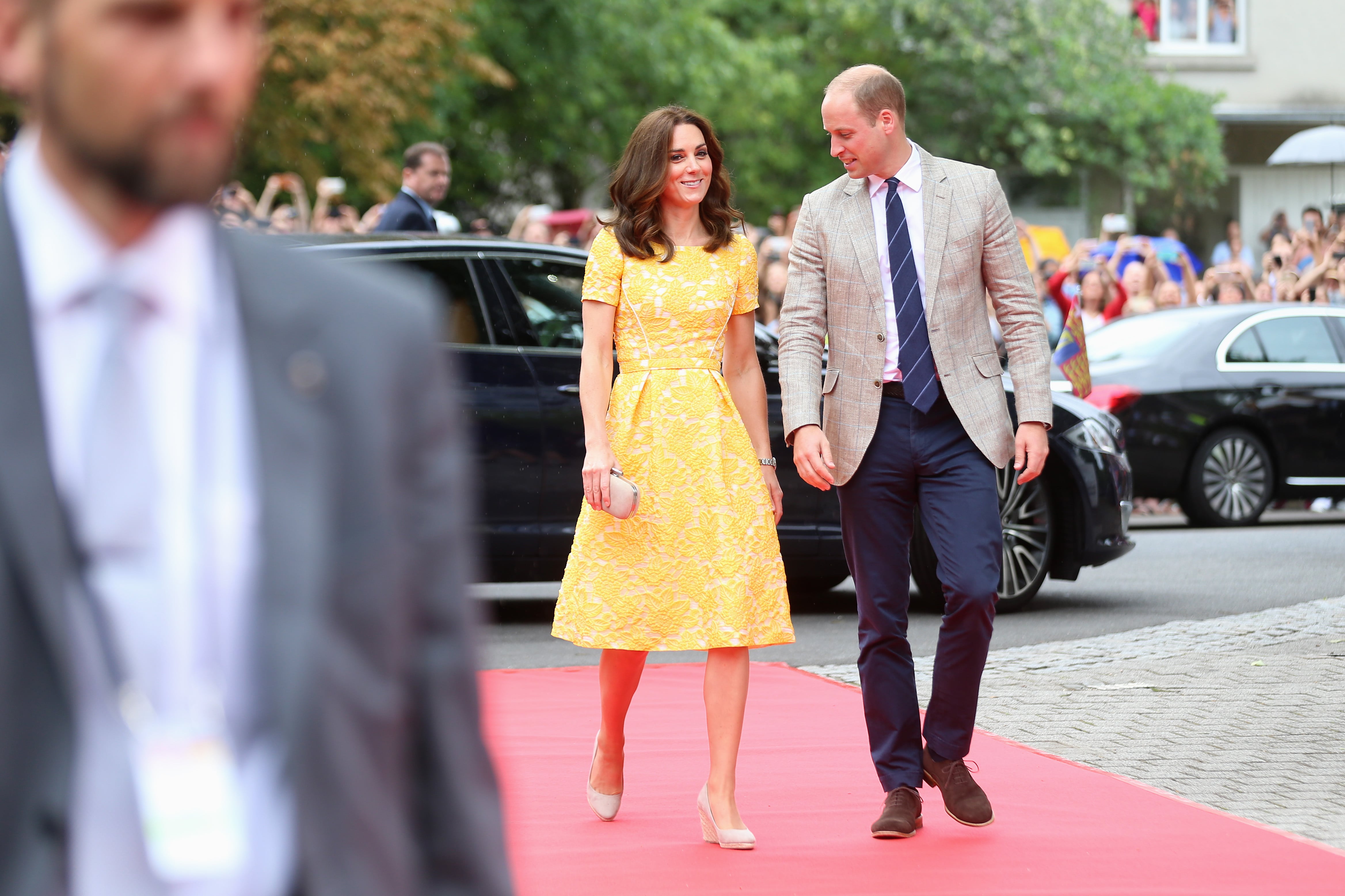 Kate Middleton Yellow Jenny Packham Dress in Germany POPSUGAR