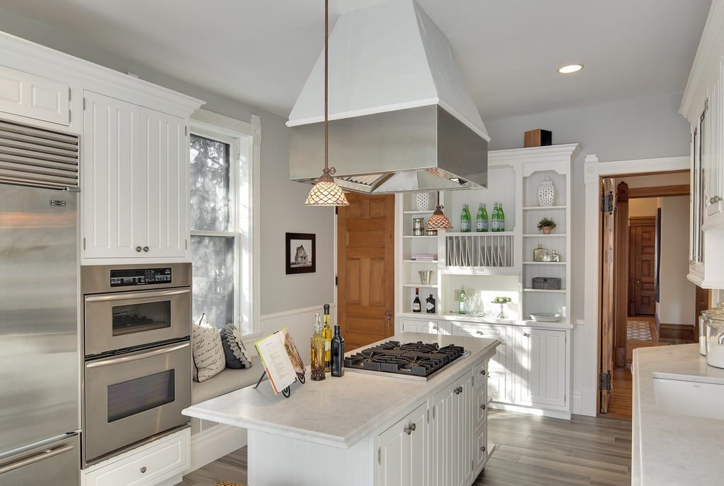 Tons of cabinetry and luxury appliances make this kitchen every cook's dream.