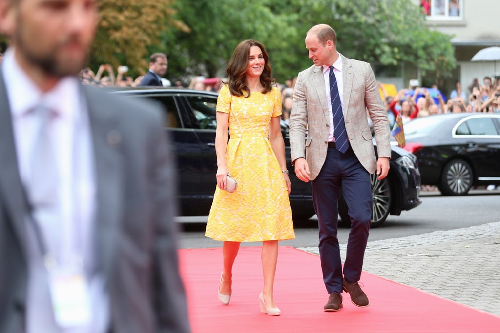 Kate Middleton Yellow Jenny Packham Dress in Germany