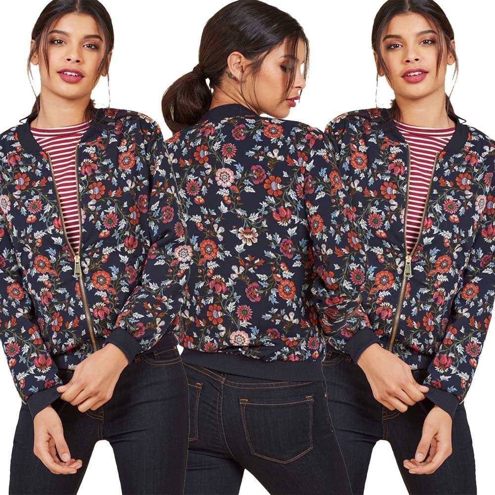 Mojessy Floral-Print Bomber Jacket