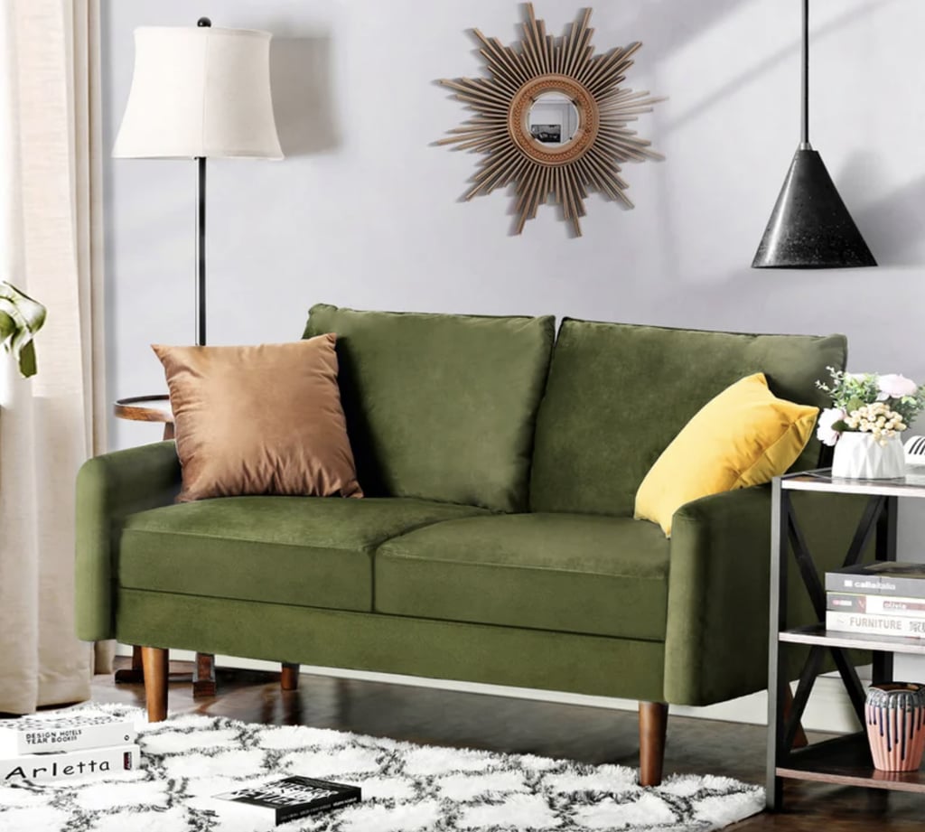 The Best Affordable Mini Couch Charrissa Velvet Square Arm Loveseat