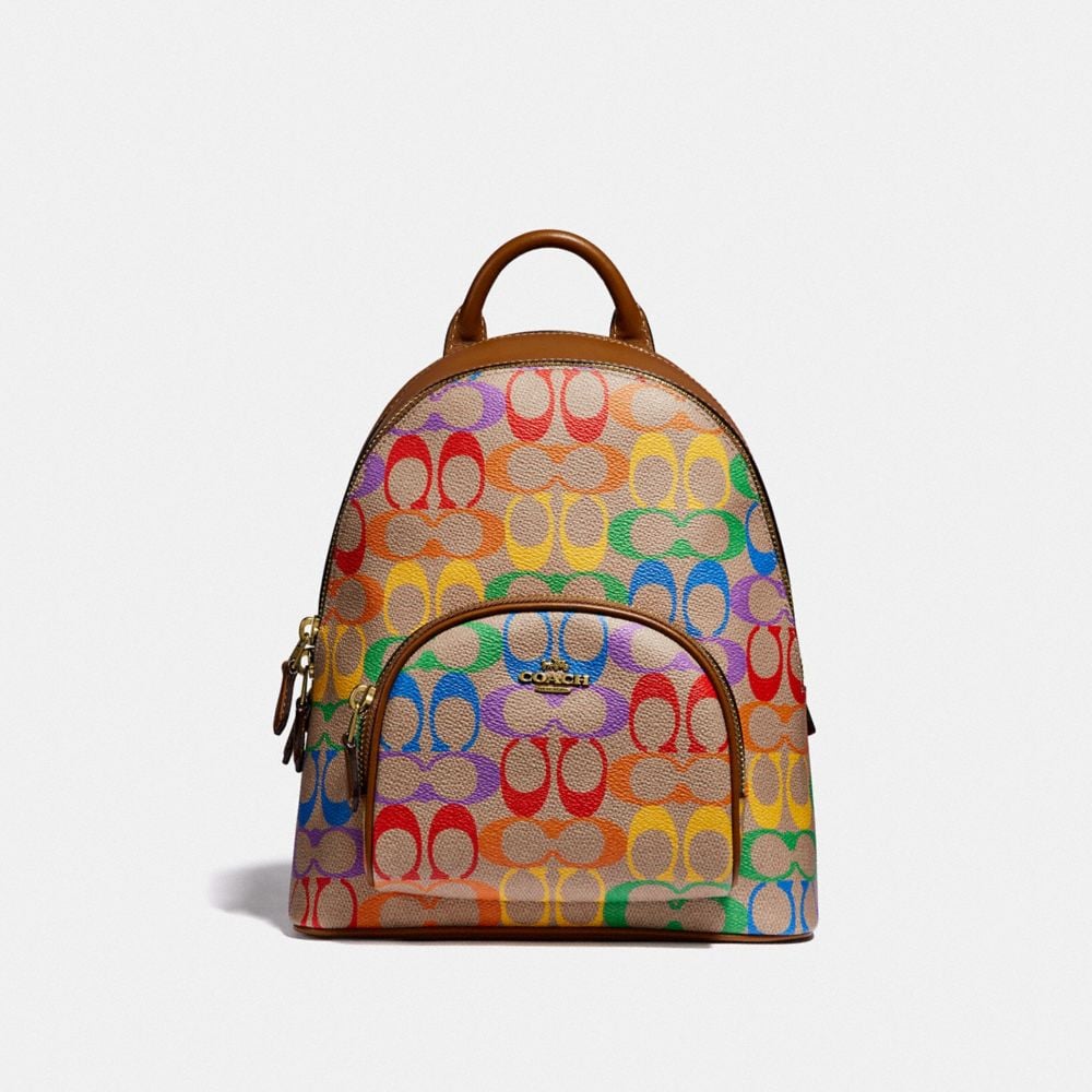 Coach Carrie Backpack 23 in Rainbow Signature Canvas Coach's We C You