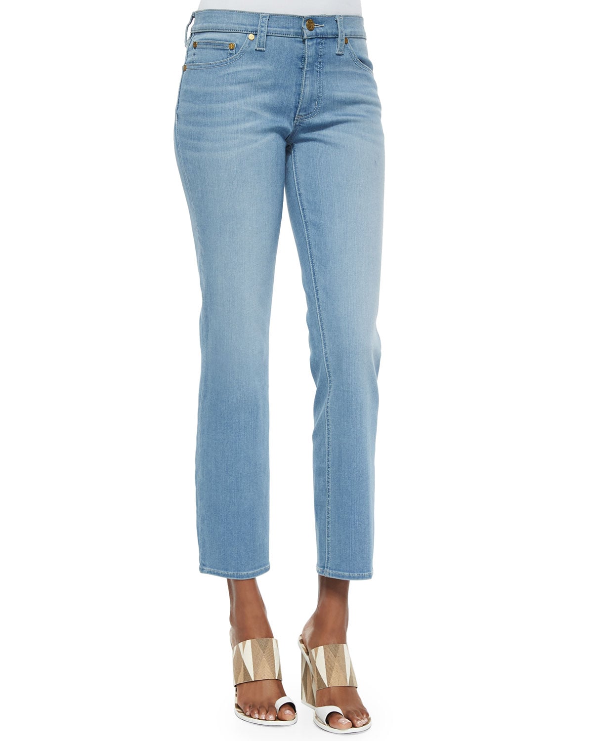 Tory Burch Cropped Straight-Leg Jeans ($195) | Kendall Jenner Just Wore  Your Ideal Luxe-Meets-Lazy-Girl Outfit | POPSUGAR Fashion Photo 19