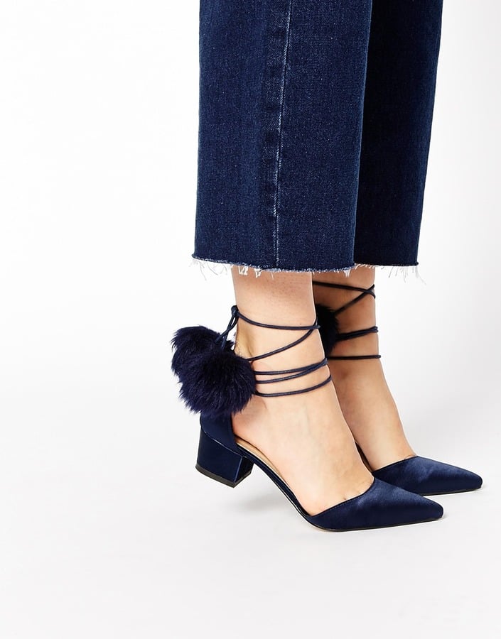 ASOS Pointed Pom Pom Strappy Heels ($72) | Fall Shoe Trends 2015 ...