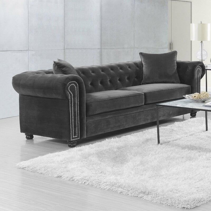 Rolled Arm Chesterfield Sofa With Reversible Cushions